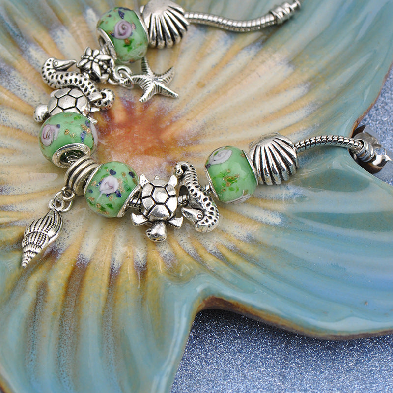 Wholesale Ocean Style Green Bead Alloy Bracelets